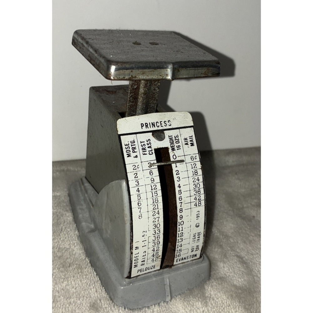 Vintage‎ Postage Scale Model M-1 Aluminum 16 Oz Princess 1952 Vintage